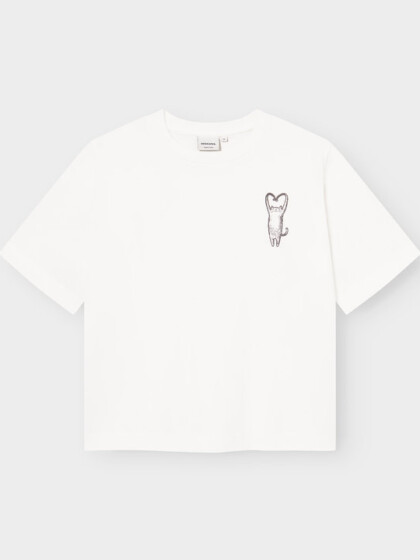 T-shirt Vadstena Heart Cat whisper white von Dedicated.