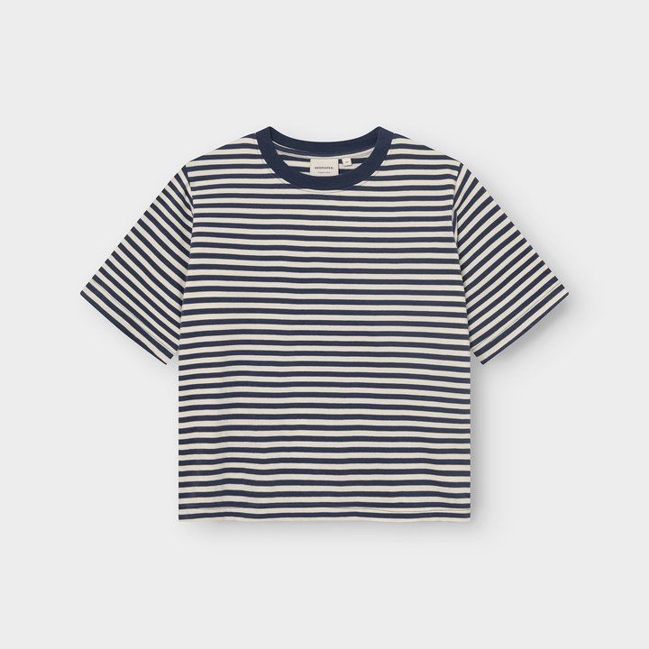T-shirt Vadstena Stripes insignia blue von Dedicated.