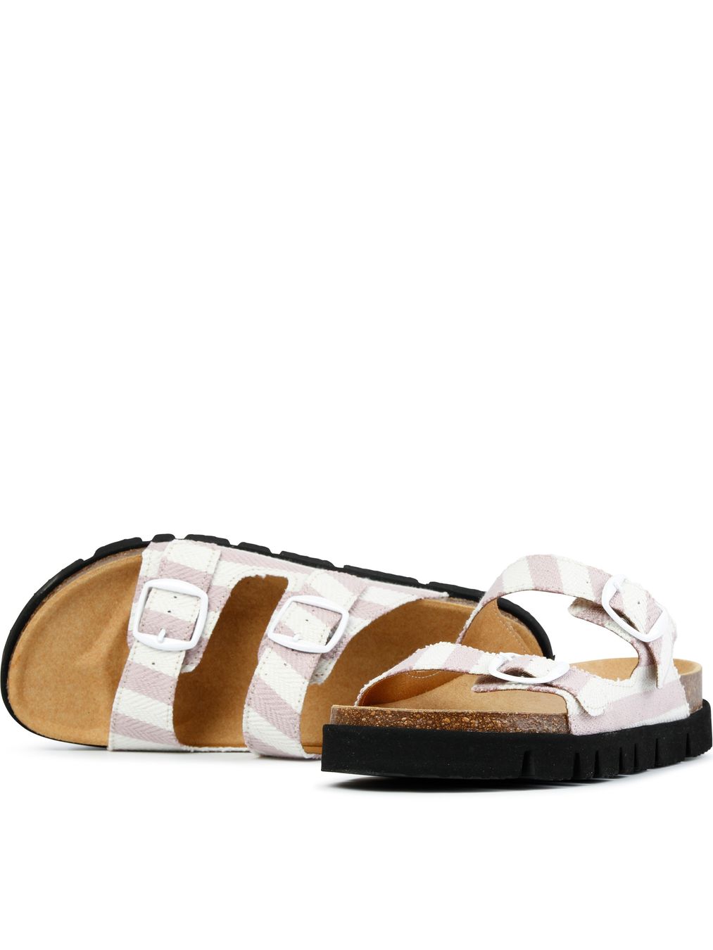 Pantolette Noelia Stripes white-lila von Grand Step Shoes