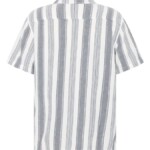 Hemd Relaxed Stripe Short Sleeve blue stripe von KnowledgeCotton Apparel