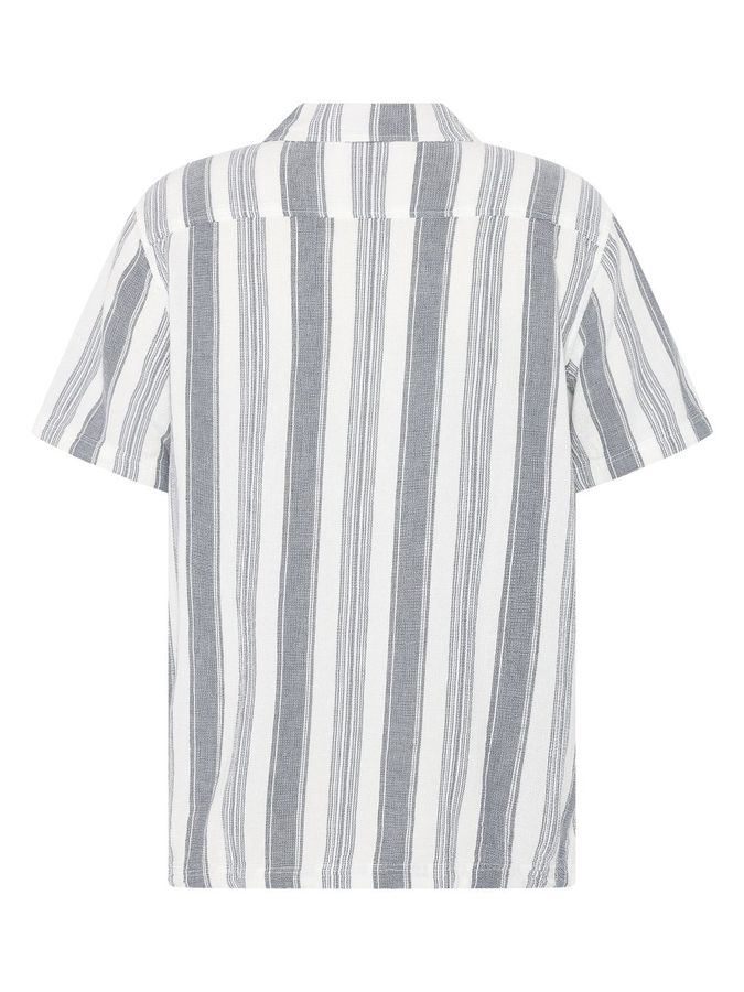 Hemd Relaxed Stripe Short Sleeve blue stripe von KnowledgeCotton Apparel