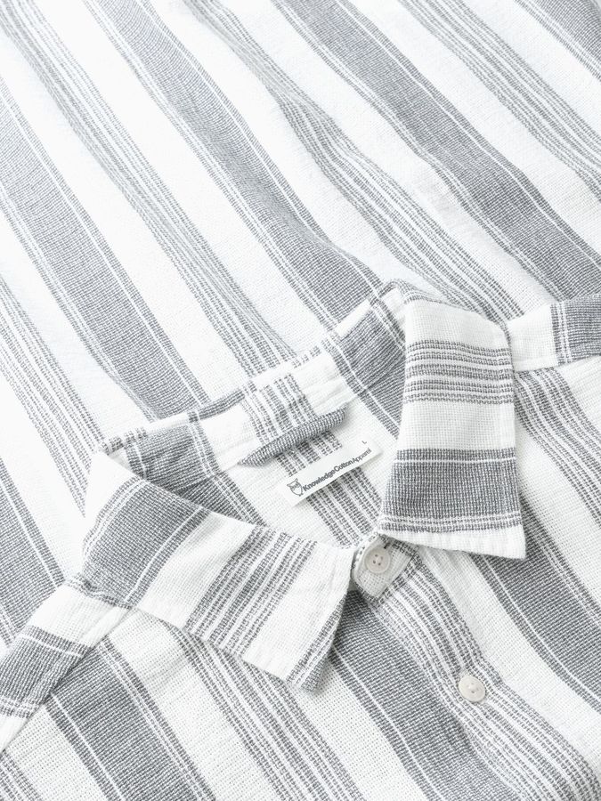 Hemd Relaxed Stripe Short Sleeve blue stripe von KnowledgeCotton Apparel