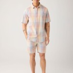 Shorts Fig Loose Seersucker multi check von KnowledgeCotton Apparel