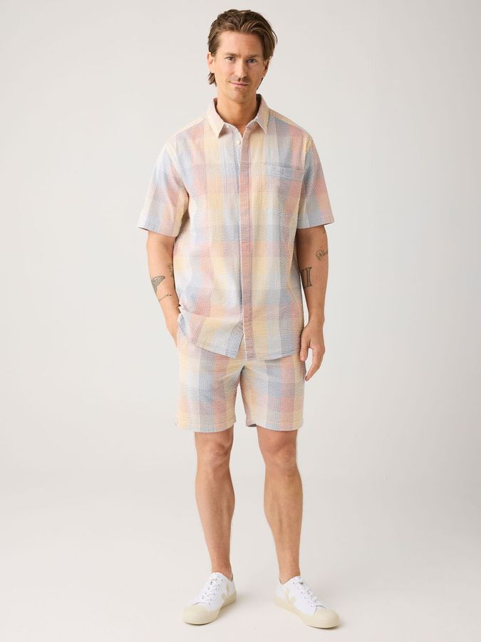 Shorts Fig Loose Seersucker multi check von KnowledgeCotton Apparel