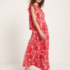 Blusenshirt mit Volant print bloom red von Lanius