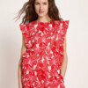 Blusenshirt mit Volant print bloom red von Lanius