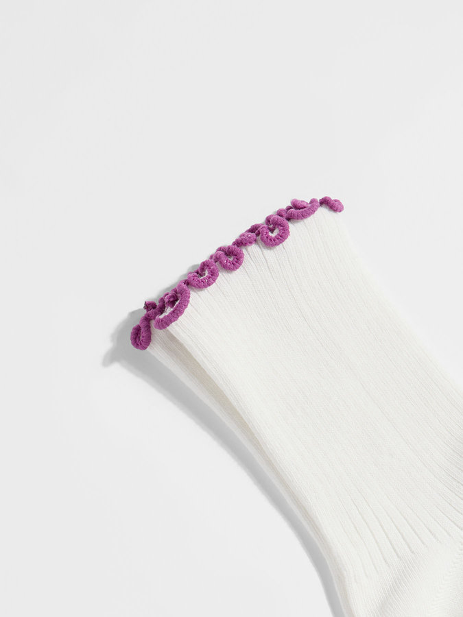 Socken mit Volant off white von Lanius