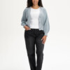 Rippstrick Cardigan Bhuma cloudy blue von MELAWEAR