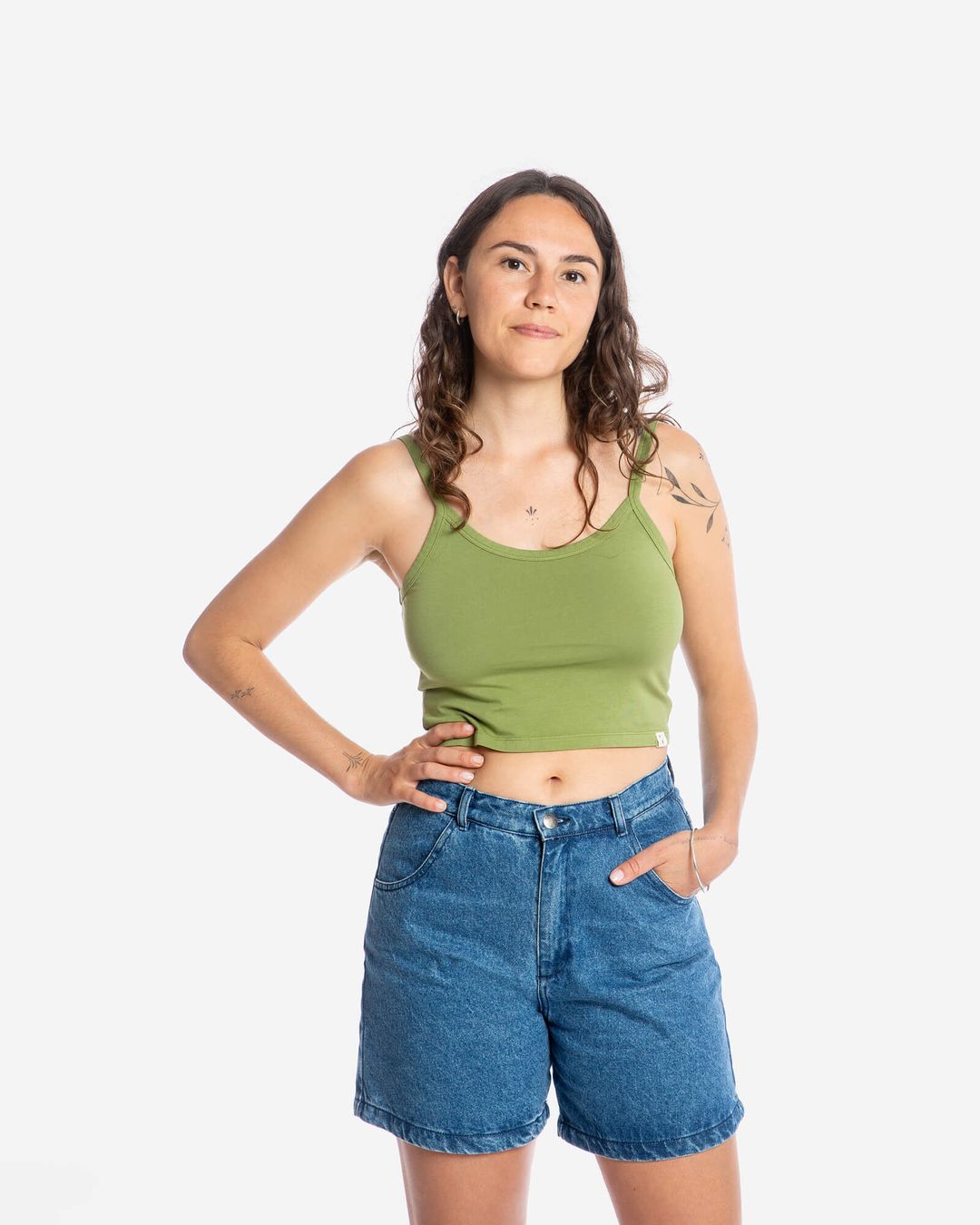 Basic Crop Top olive von Matona