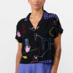 Bluse Nyasa Print Holiday black von Suite13 LAB