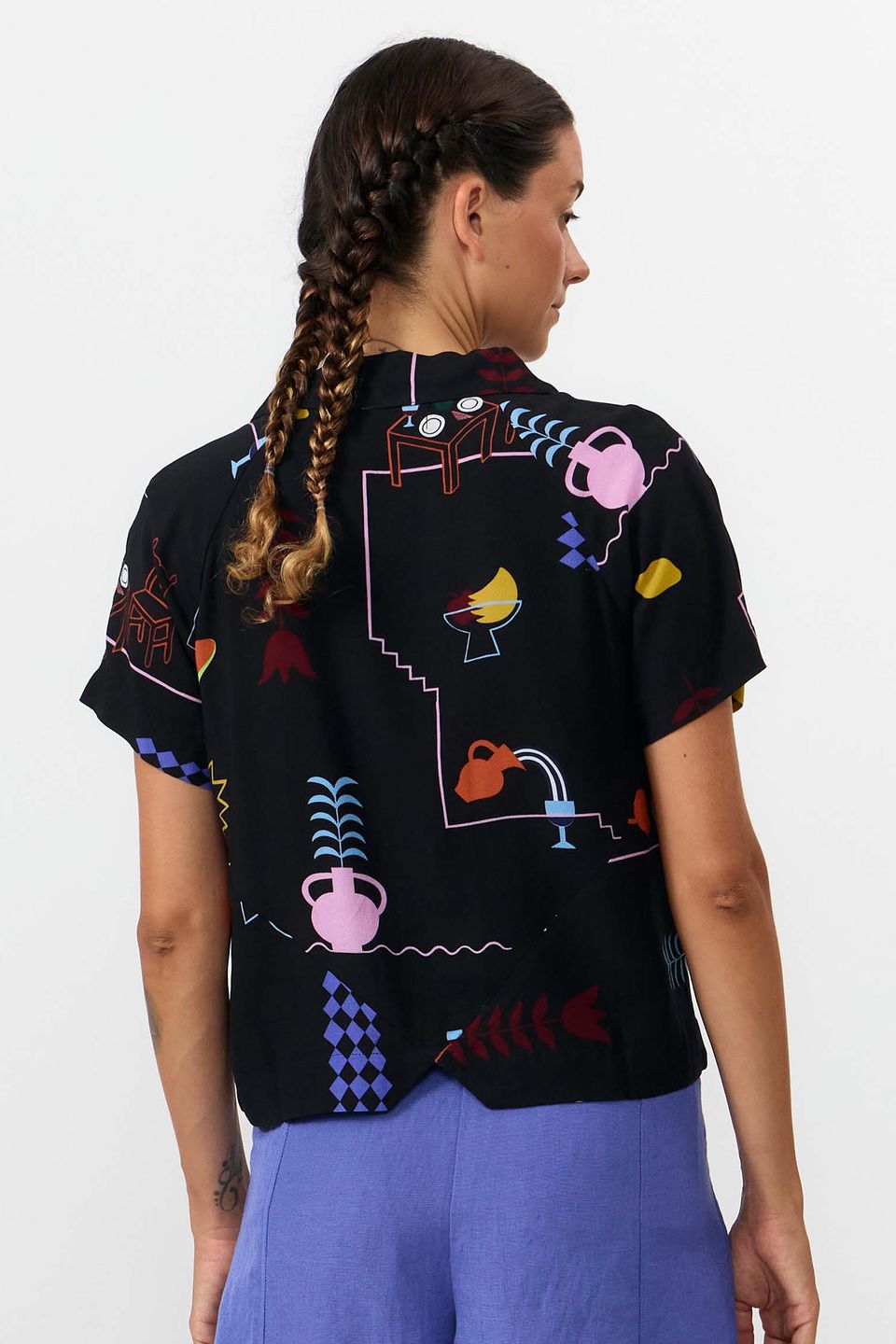 Bluse Nyasa Print Holiday black von Suite13 LAB