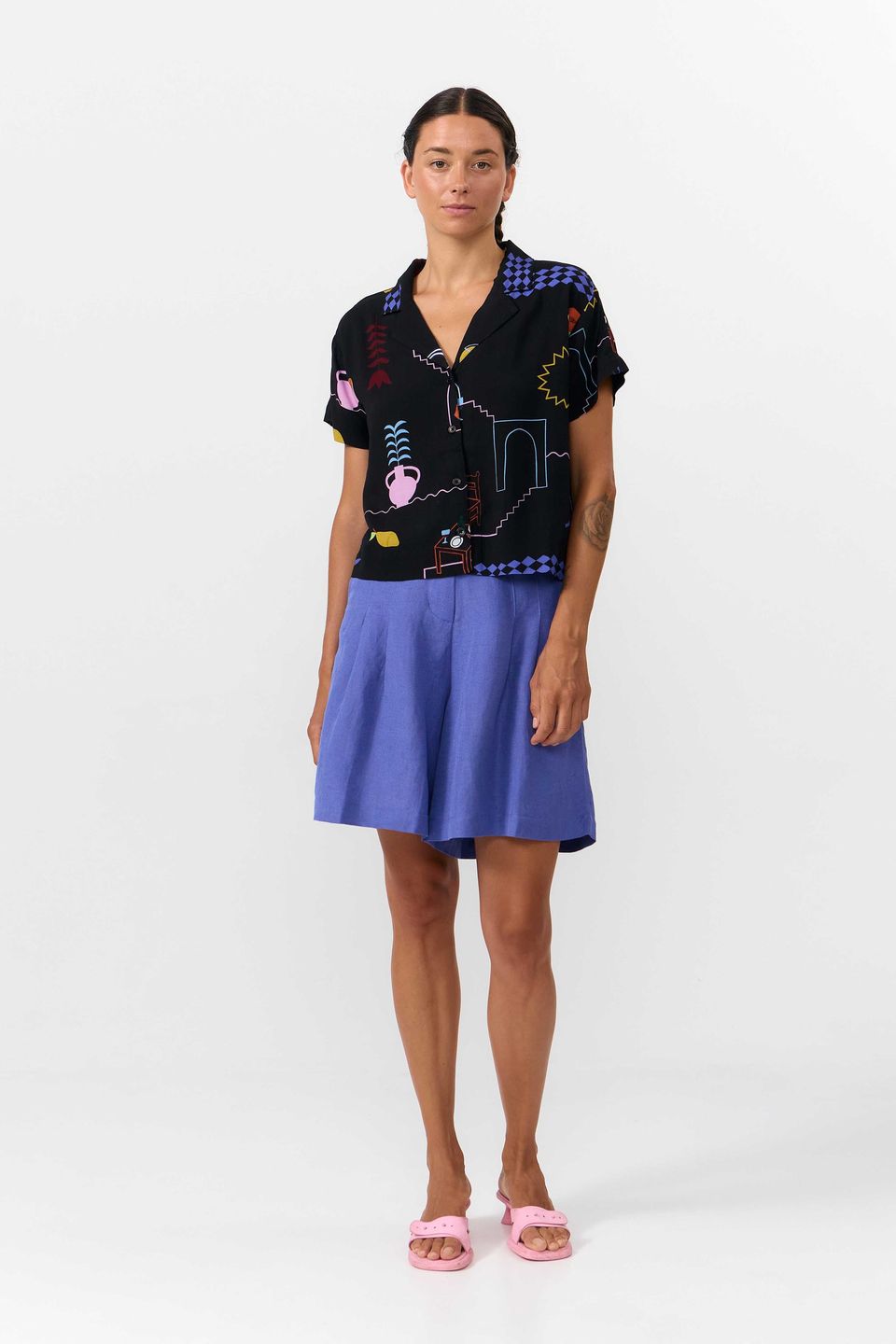 Bluse Nyasa Print Holiday black von Suite13 LAB