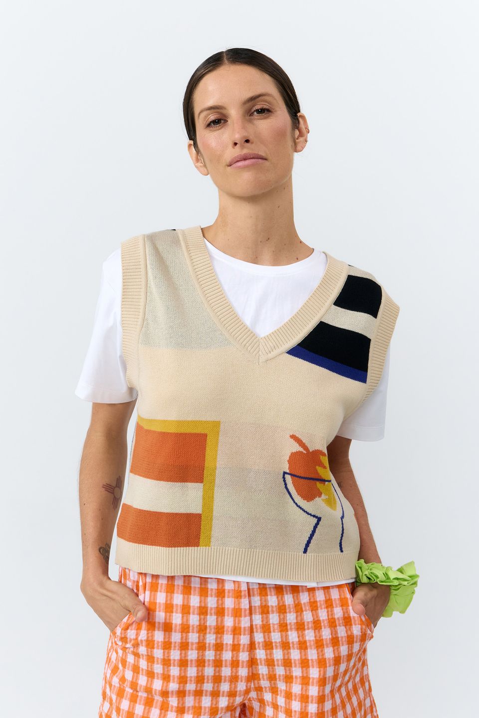 Short Genil Check orange von Suite13 LAB