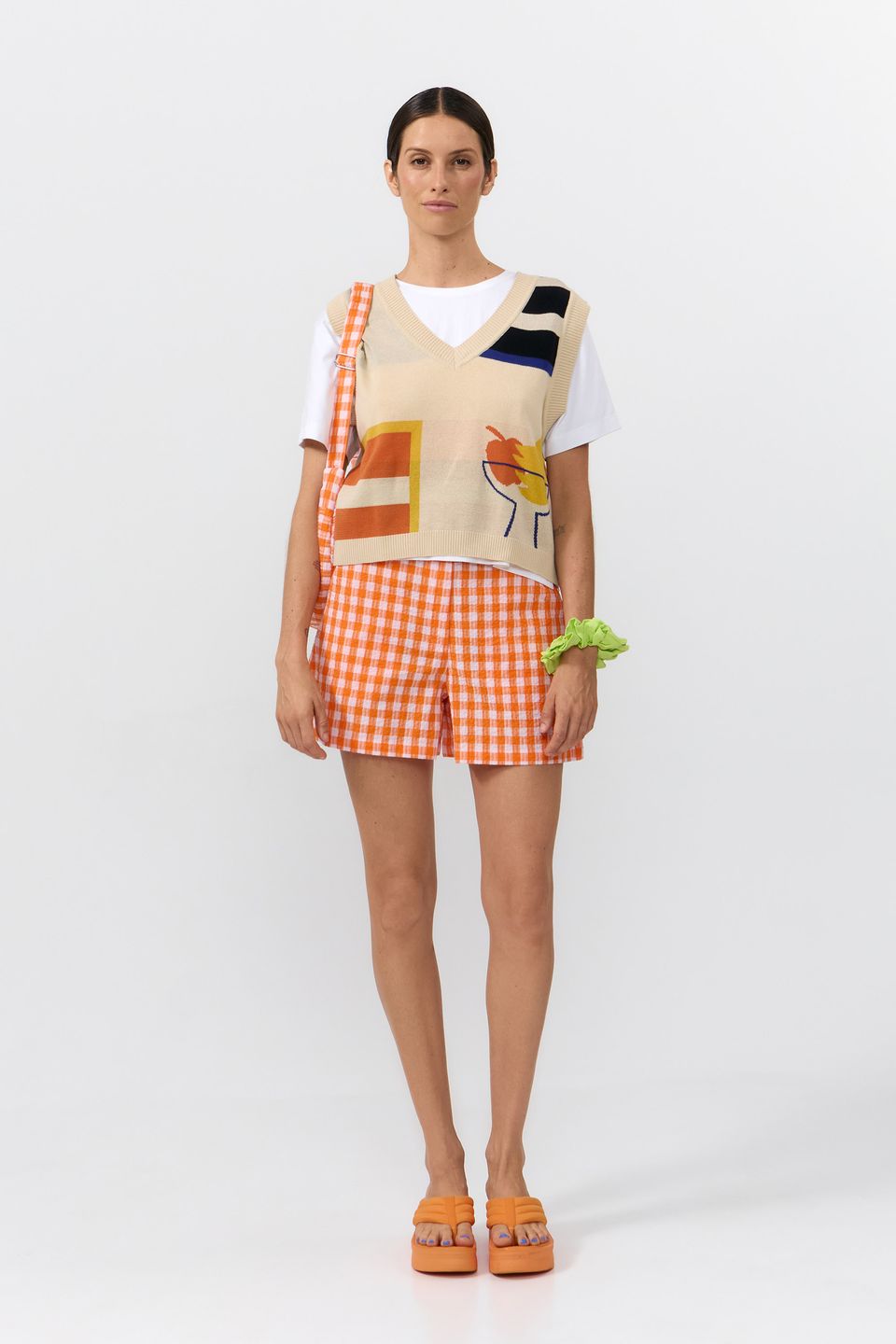 Short Genil Check orange von Suite13 LAB