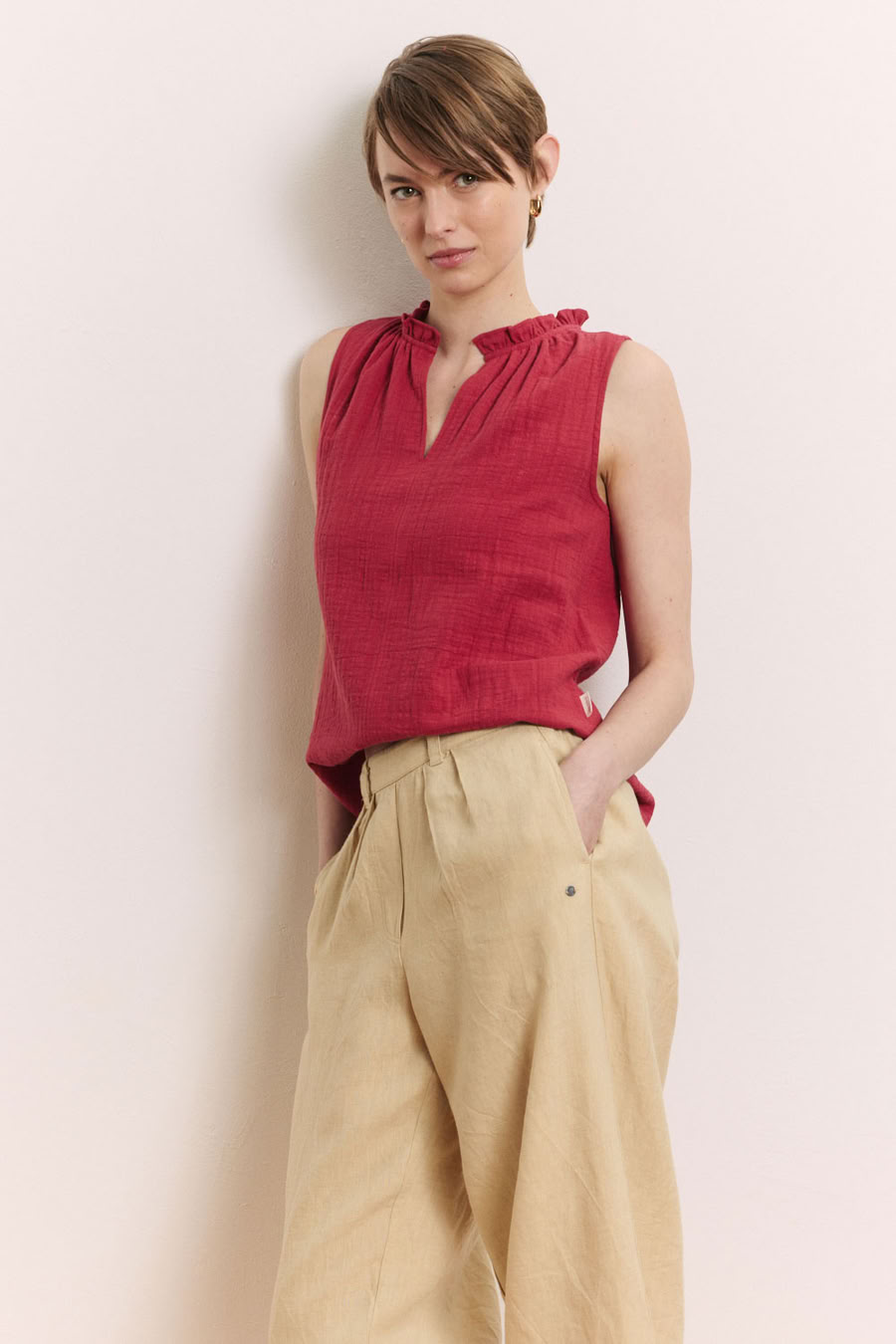 Bluse Lauraa garnet red von Tranquillo