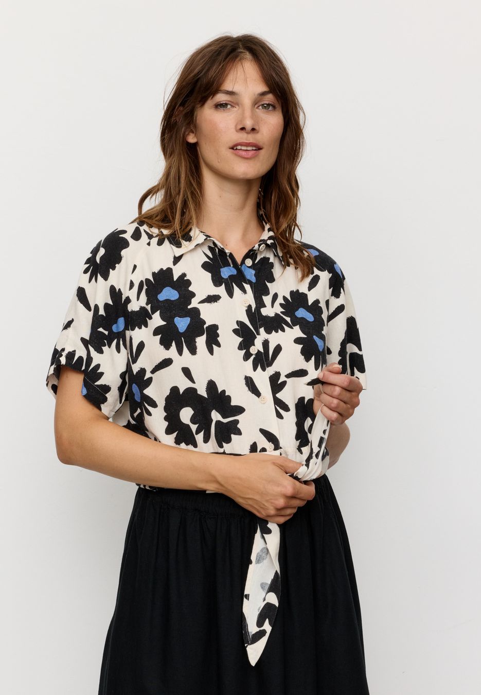 Bluse Ocra Bloom electric blue von recolution