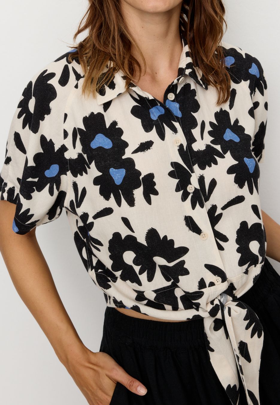 Bluse Ocra Bloom electric blue von recolution