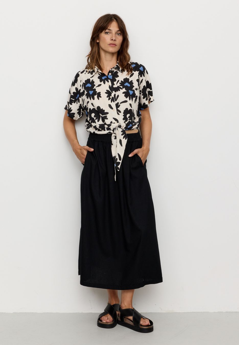 Bluse Ocra Bloom electric blue von recolution