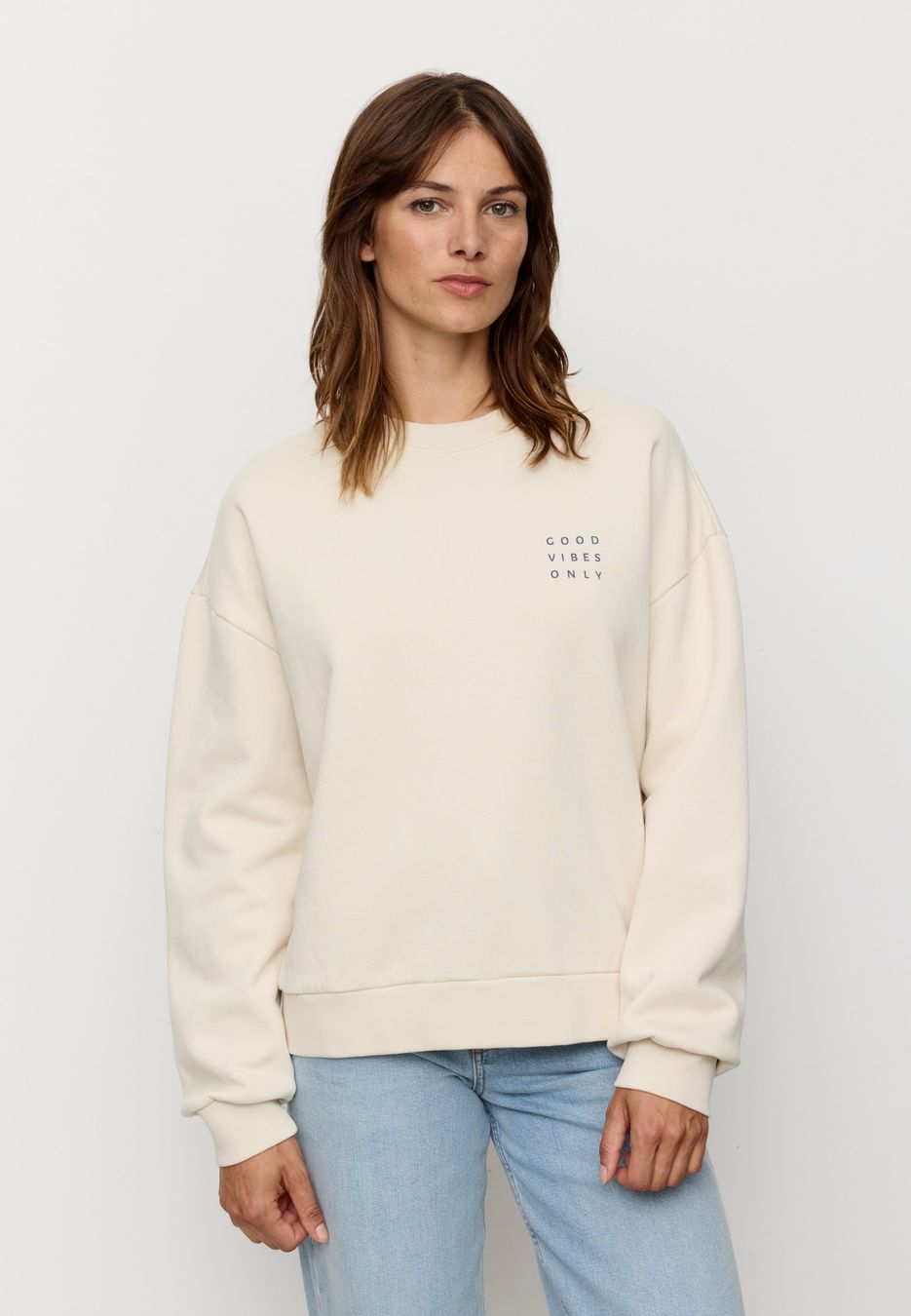 Sweatshirt Nerine Good Vibes arctic white von recolution