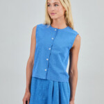 Bluse Checks Button Up blue von Brava Fabrics