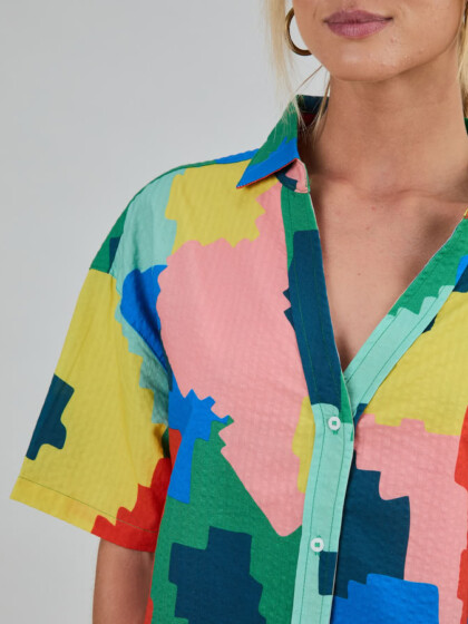 Bluse Maxi Flower Oversize Cropped multicolour von Brava Fabrics Bluse Maxi Flower Oversize Cropped multicolour von Brava Fabrics