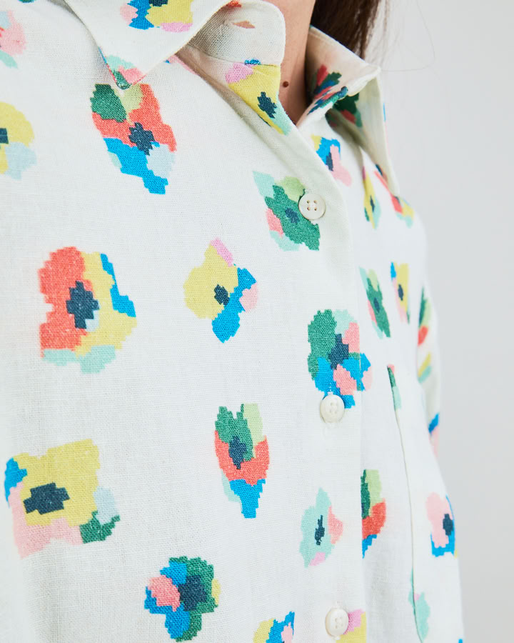 Bluse Mini Flower Boxy ecru von Brava Fabrics
