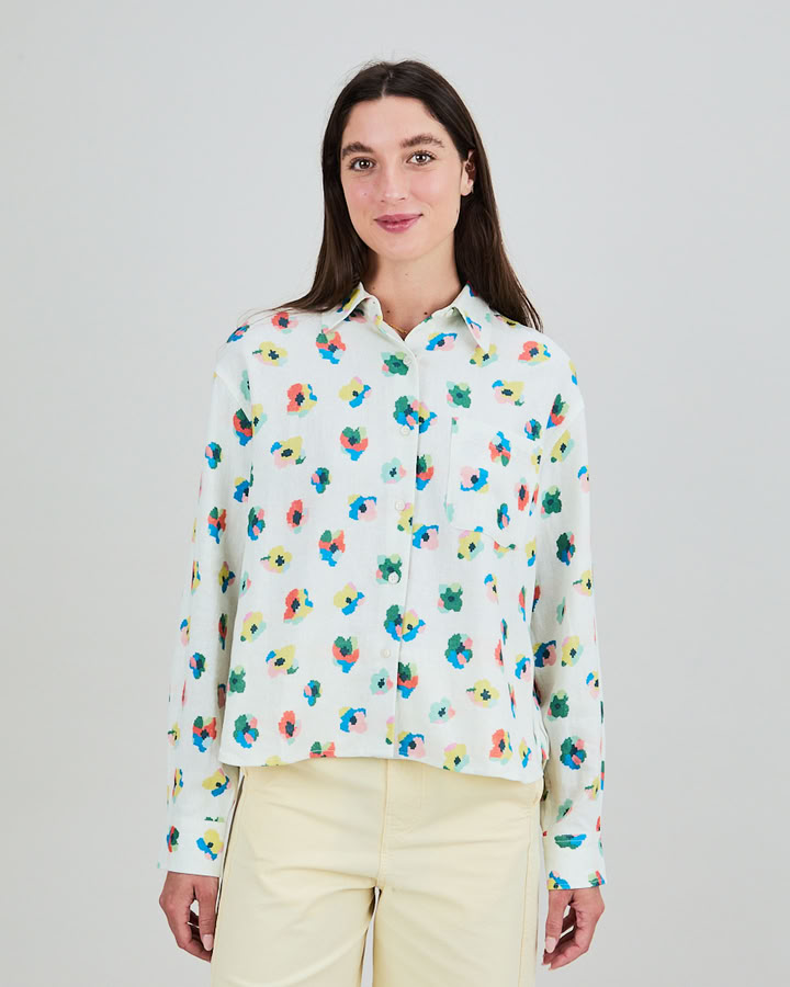 Bluse Mini Flower Boxy ecru von Brava Fabrics