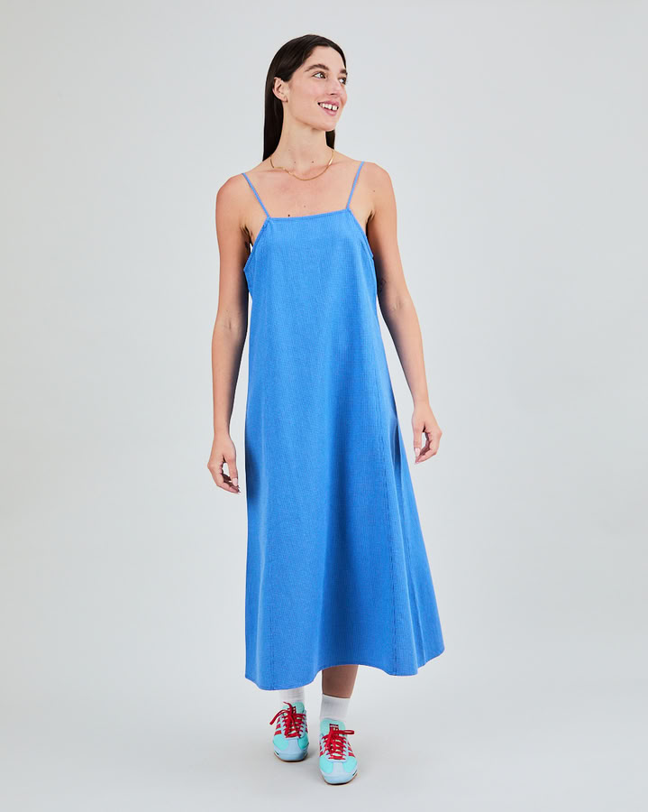 Kleid Checks Strappy Straight blue von Brava Fabrics