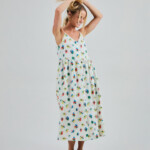 Kleid Mini Flowers Strappy Loose ecru von Brava Fabrics