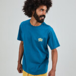 T-Shirt Asis Percales Crocodylus blue von Brava Fabrics