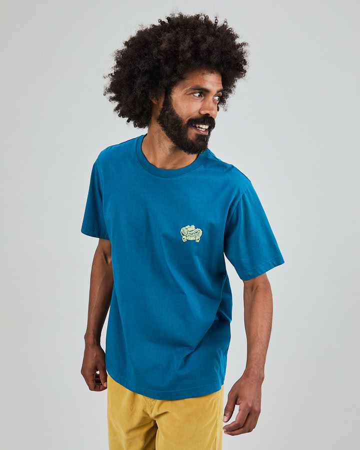 T-Shirt Asis Percales Crocodylus blue von Brava Fabrics