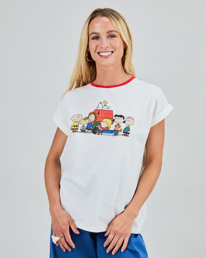 T-Shirt Peanuts Retro Friends Scoop ecru von Brava Fabrics