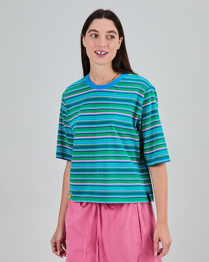 T-Shirt Stripes Boxy blue von Brava Fabrics