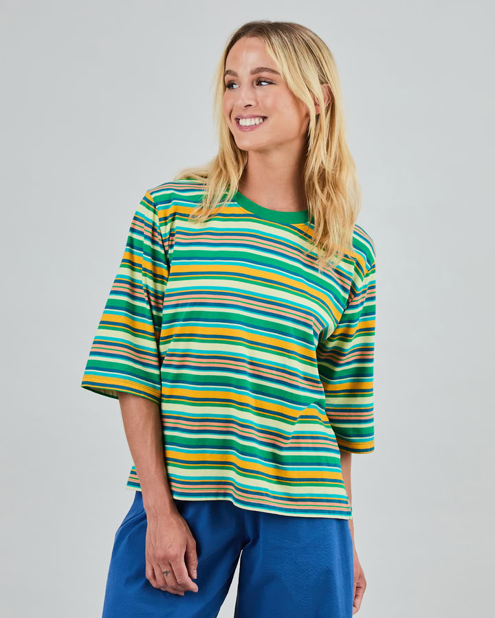 T-Shirt Stripes Boxy yellow von Brava Fabrics