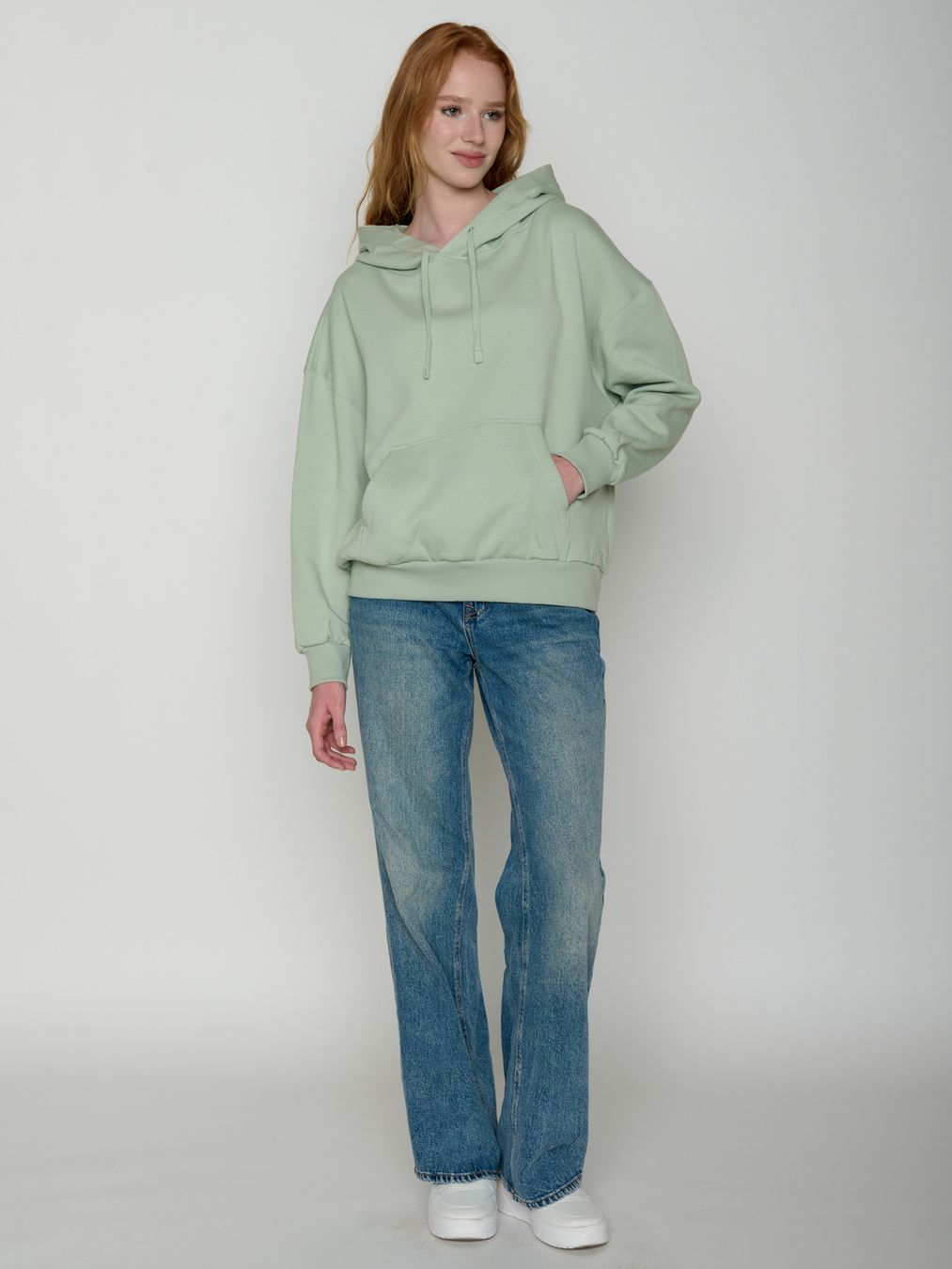 Hoodie Mello Les Fleurs muted mint von Greenbomb