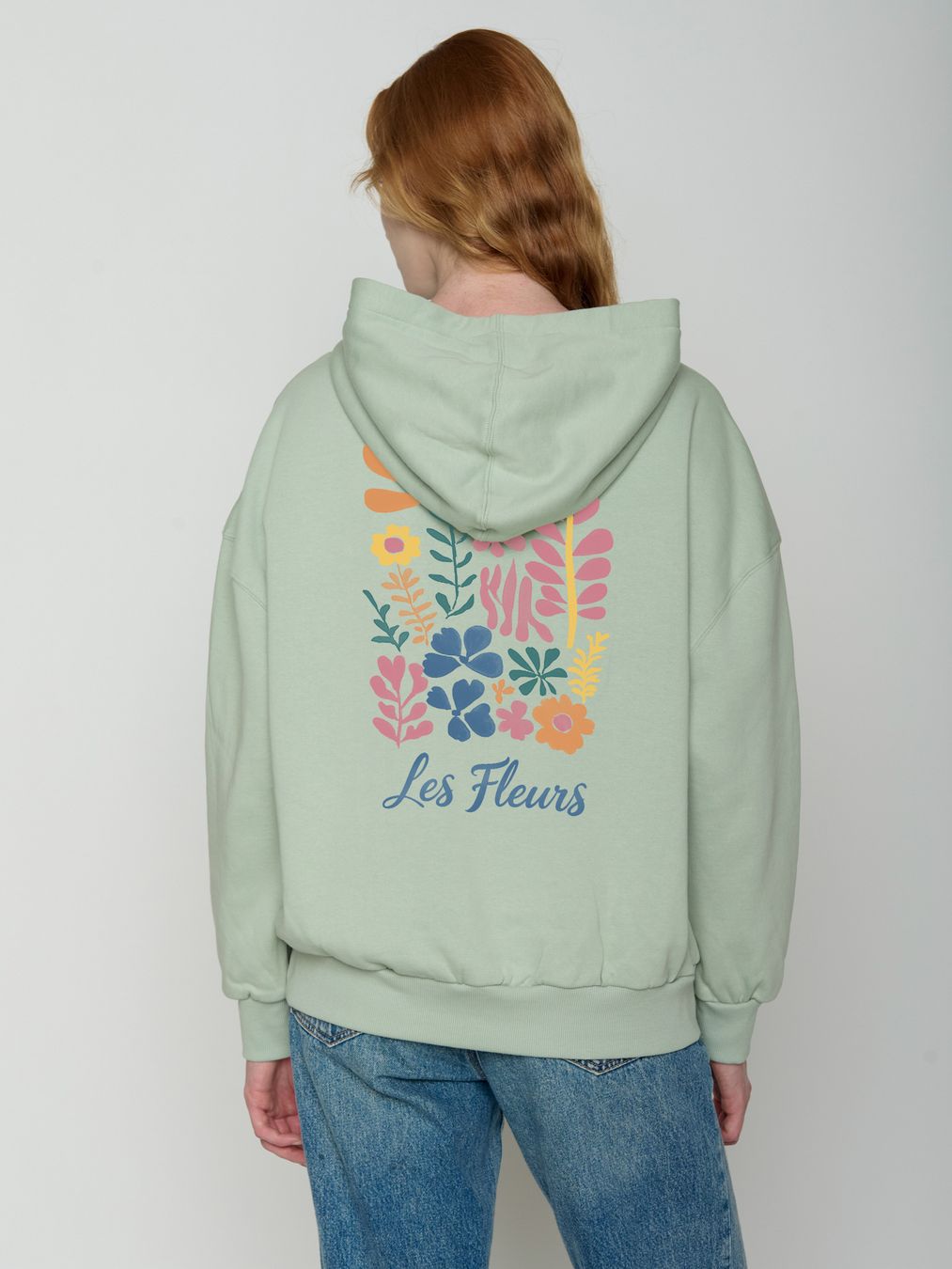 Hoodie Mello Les Fleurs muted mint von Greenbomb
