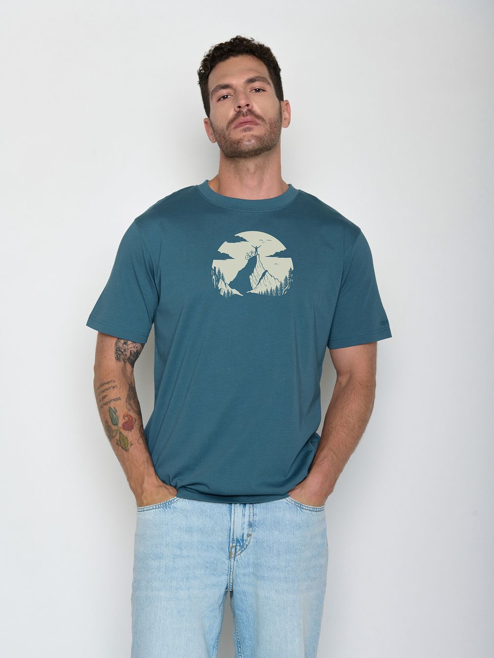 T-Shirt Fusion Nature Clouds Ride tidal blue von Greenbomb