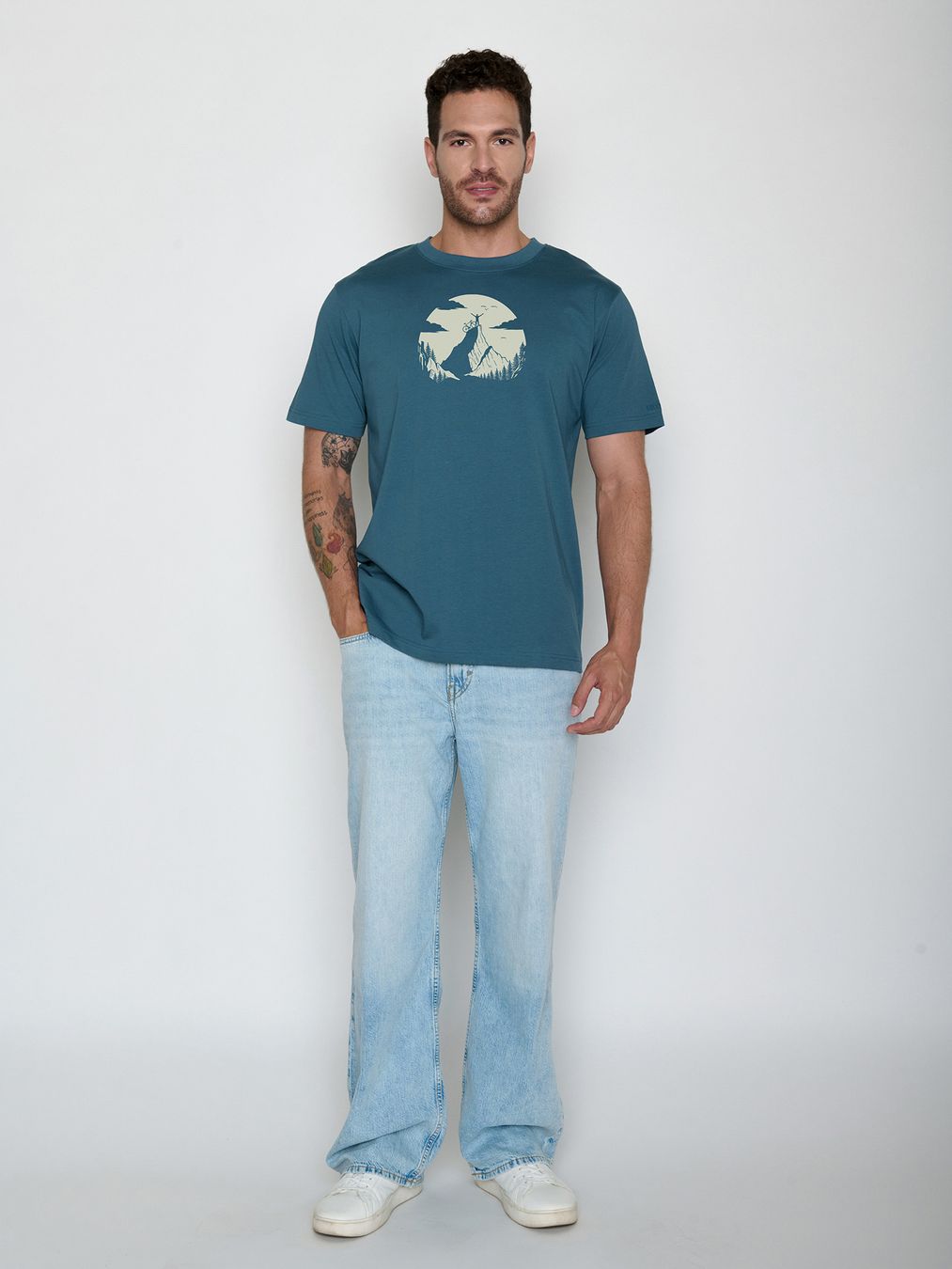 T-Shirt Fusion Nature Clouds Ride tidal blue von Greenbomb