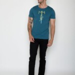 T-Shirt Guide Bike Front Stamp blue stone von Greenbomb