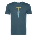 T-Shirt Guide Bike Front Stamp blue stone von Greenbomb