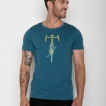 T-Shirt Guide Bike Front Stamp blue stone von Greenbomb