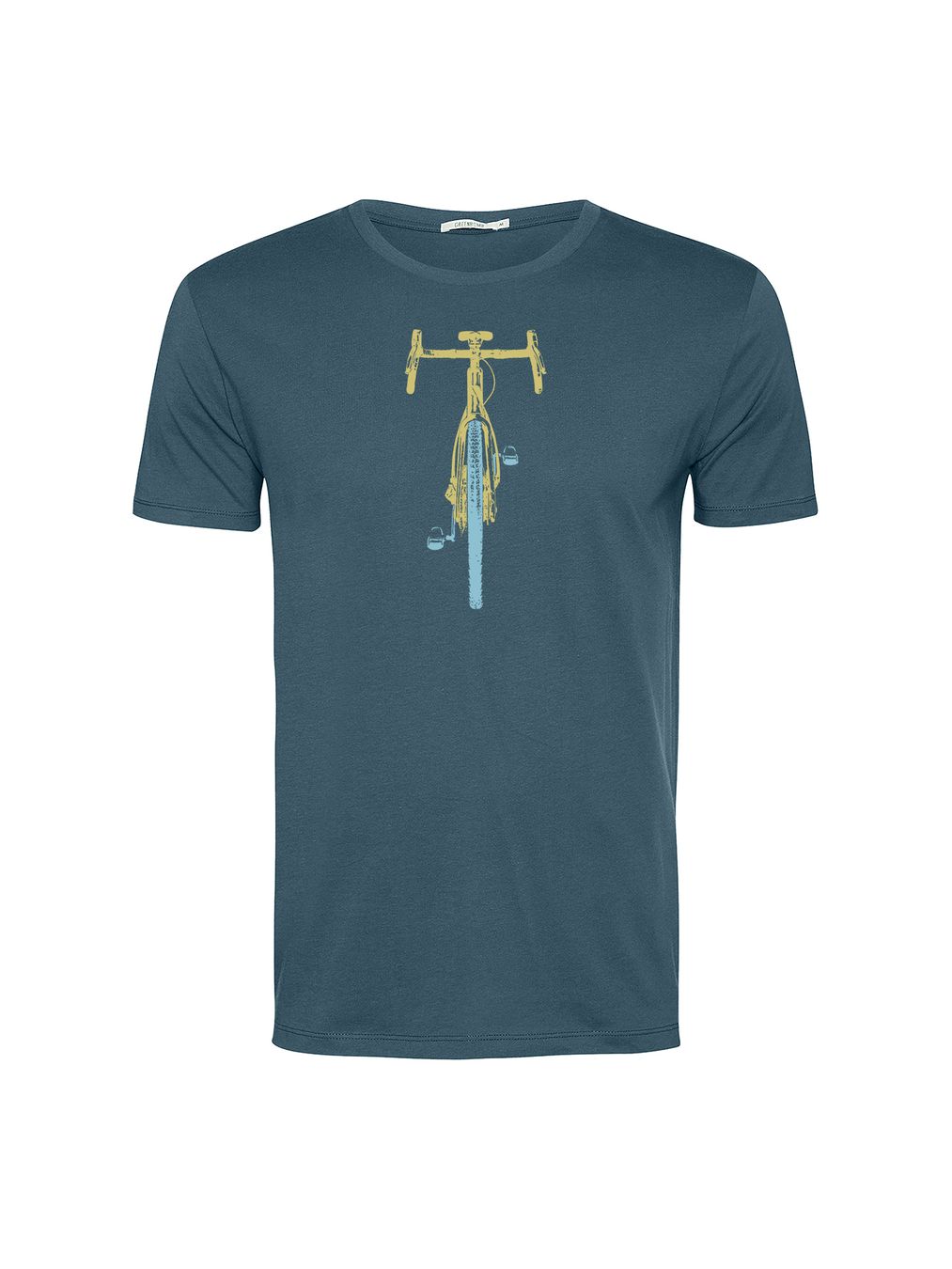 T-Shirt Guide Bike Front Stamp blue stone von Greenbomb