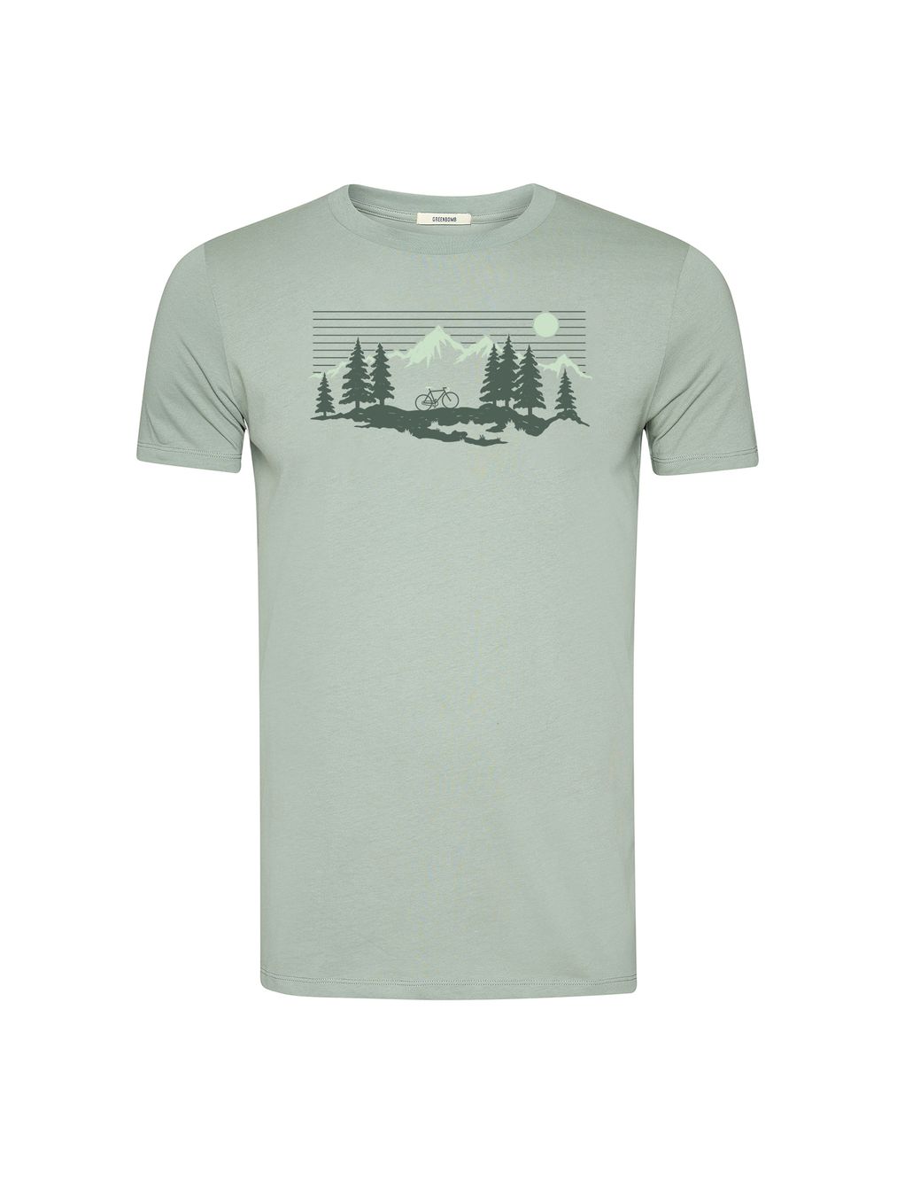 T-Shirt Guide Bike Mountain Pines soft sage von Greenbomb