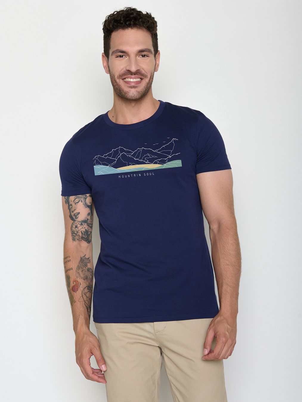 T-Shirt Guide Mountain Soul navy von Greenbomb