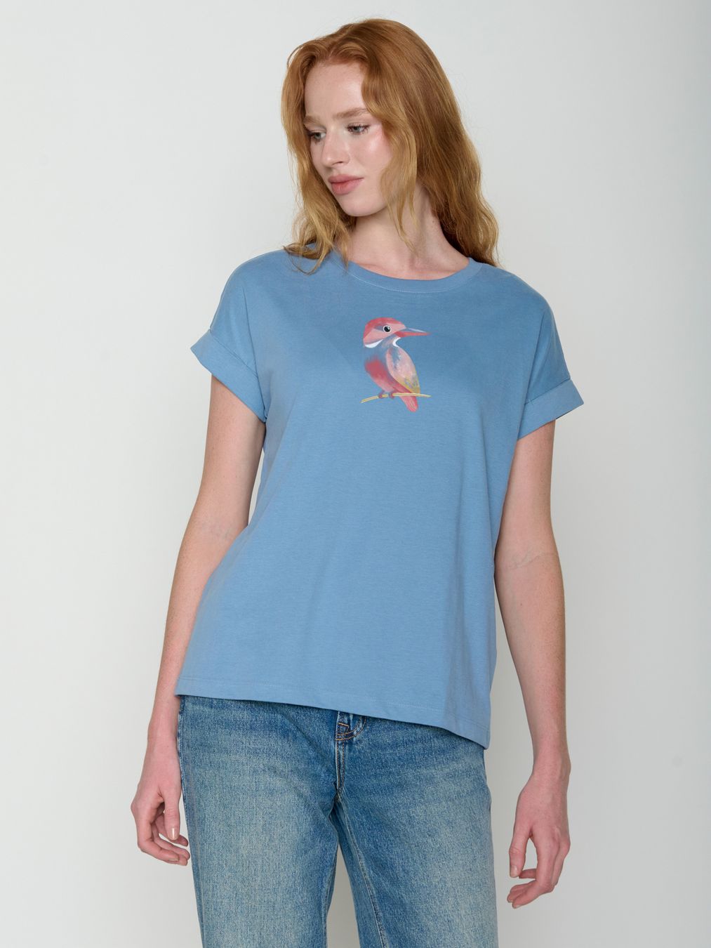 T-Shirt Loony Bird Look glacier blue von Greenbomb