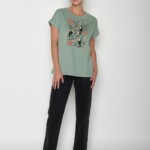 T-Shirt Loony Tucan Flower pale green von Greenbomb