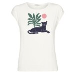 T-Shirt Timid Panther Leaves moonstone von Greenbomb