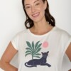T-Shirt Timid Panther Leaves moonstone von Greenbomb