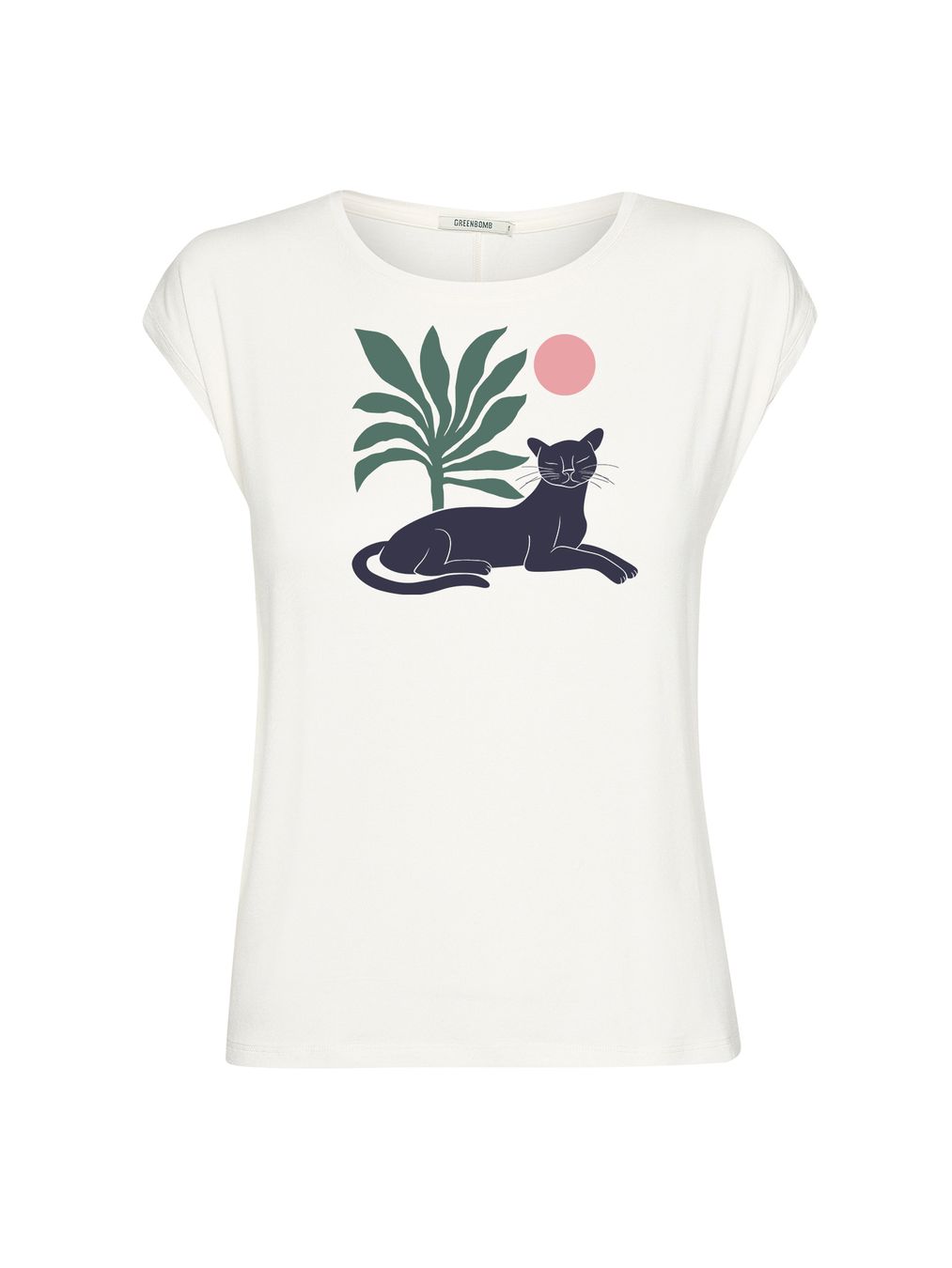 T-Shirt Timid Panther Leaves moonstone von Greenbomb