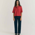 Bluse Ane Seersucker red checks seersucker von Thinking MU